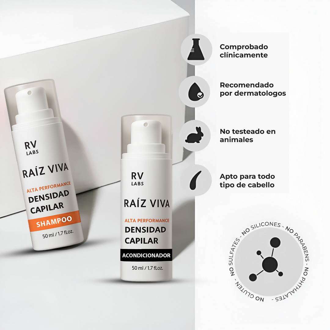 Kit RAIZ VIVA Shampoo Y Acondicionador De Alta Densidad Con CAPIXYL 5%