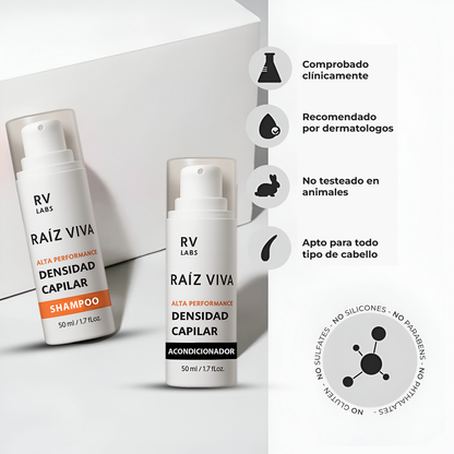 Kit RAIZ VIVA Shampoo Y Acondicionador De Alta Densidad Con CAPIXYL 5%